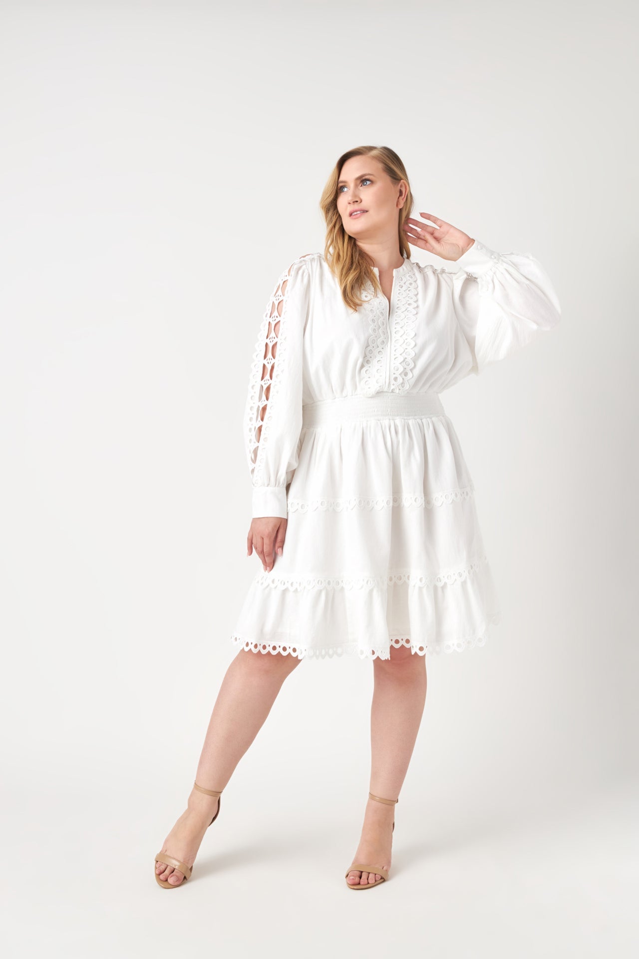 ENDLESS ROSE - Endless Rose - Plus Size Lace Trim Mini Dress - DRESSES available at Objectrare