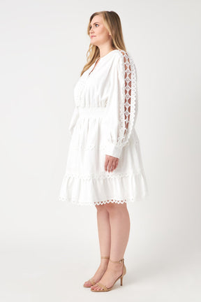 ENDLESS ROSE - Lace Trim Mini Dress - DRESSES available at Objectrare