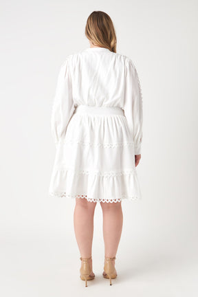 ENDLESS ROSE - Lace Trim Mini Dress - DRESSES available at Objectrare