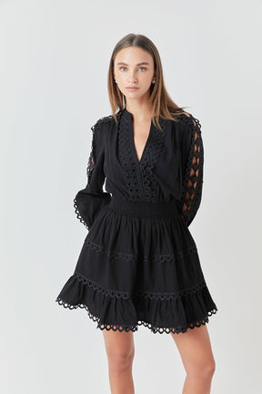 ENDLESS ROSE - Endless Rose - Lace Trim Mini Dress - DRESSES available at Objectrare