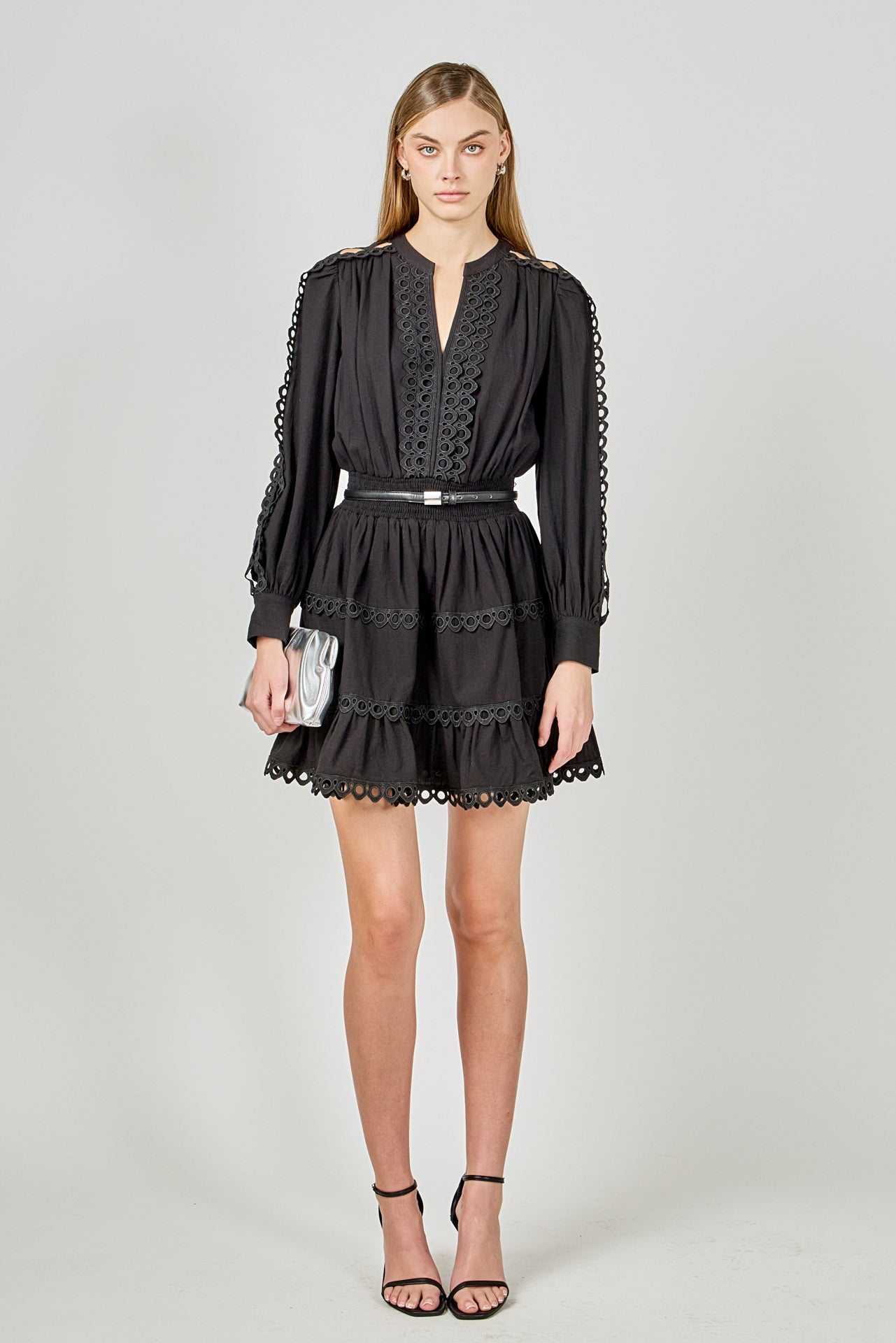 ENDLESS ROSE - Lace Trim Mini Dress - DRESSES available at Objectrare