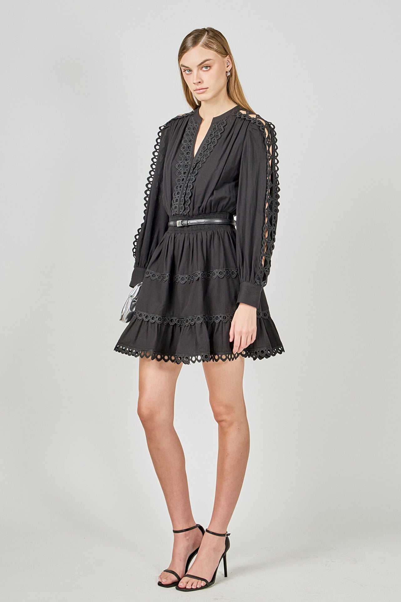 ENDLESS ROSE - Lace Trim Mini Dress - DRESSES available at Objectrare