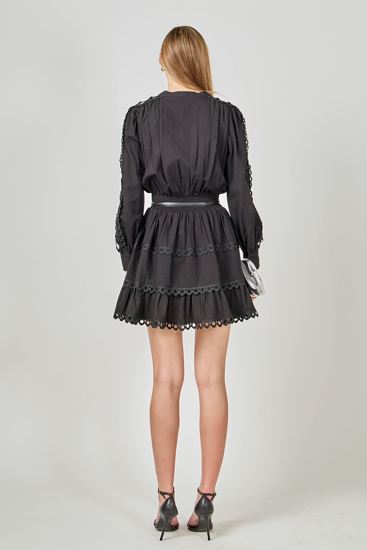 ENDLESS ROSE - Lace Trim Mini Dress - DRESSES available at Objectrare