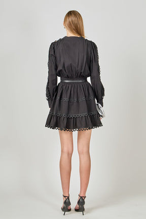 ENDLESS ROSE - Lace Trim Mini Dress - DRESSES available at Objectrare