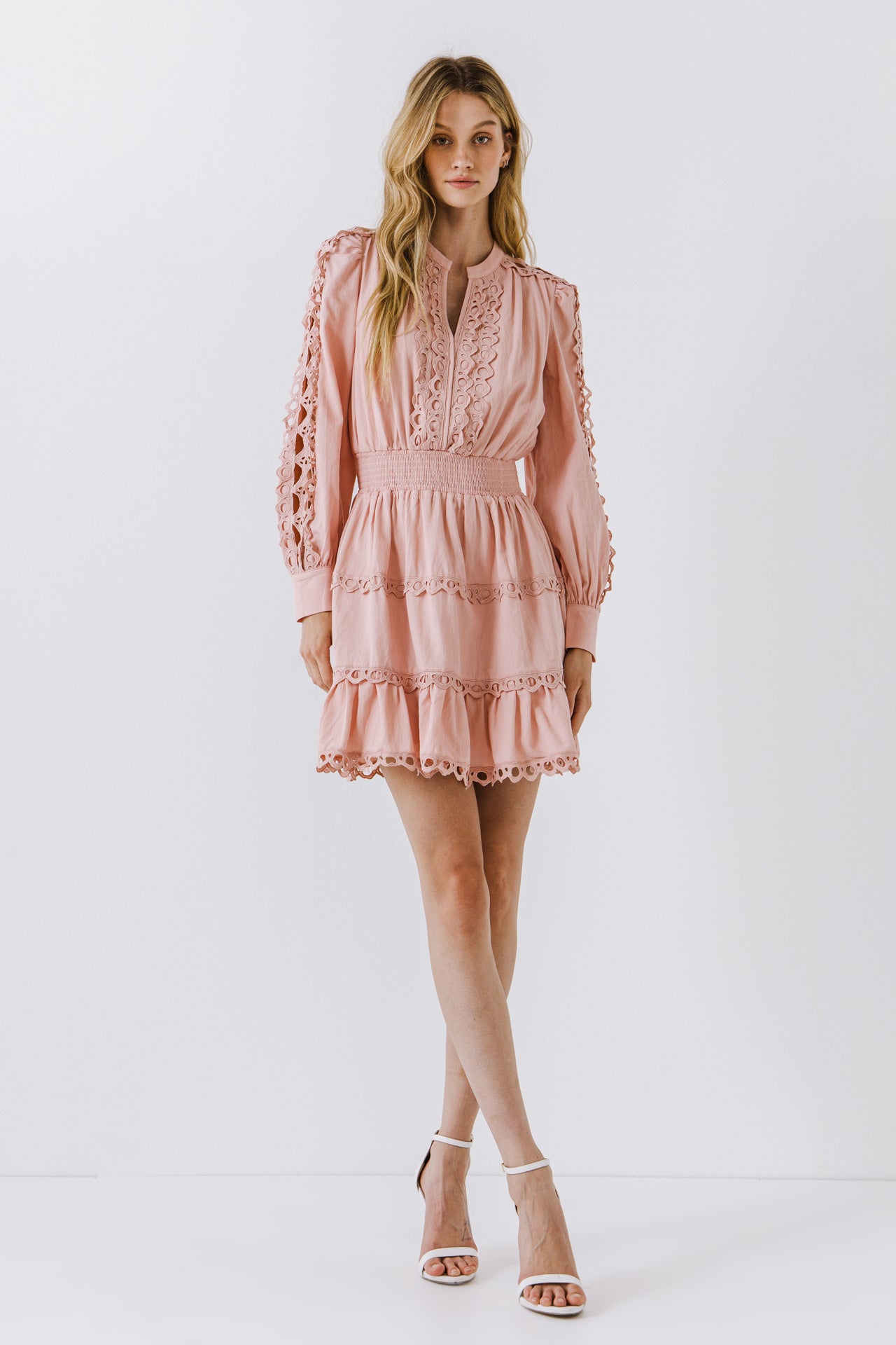 ENDLESS ROSE - Lace Trim Mini Dress - DRESSES available at Objectrare