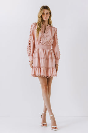 ENDLESS ROSE - Lace Trim Mini Dress - DRESSES available at Objectrare