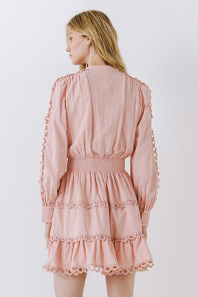 ENDLESS ROSE - Lace Trim Mini Dress - DRESSES available at Objectrare