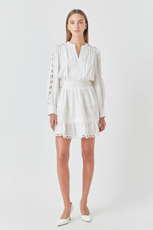ENDLESS ROSE - Lace Trim Mini Dress - DRESSES available at Objectrare