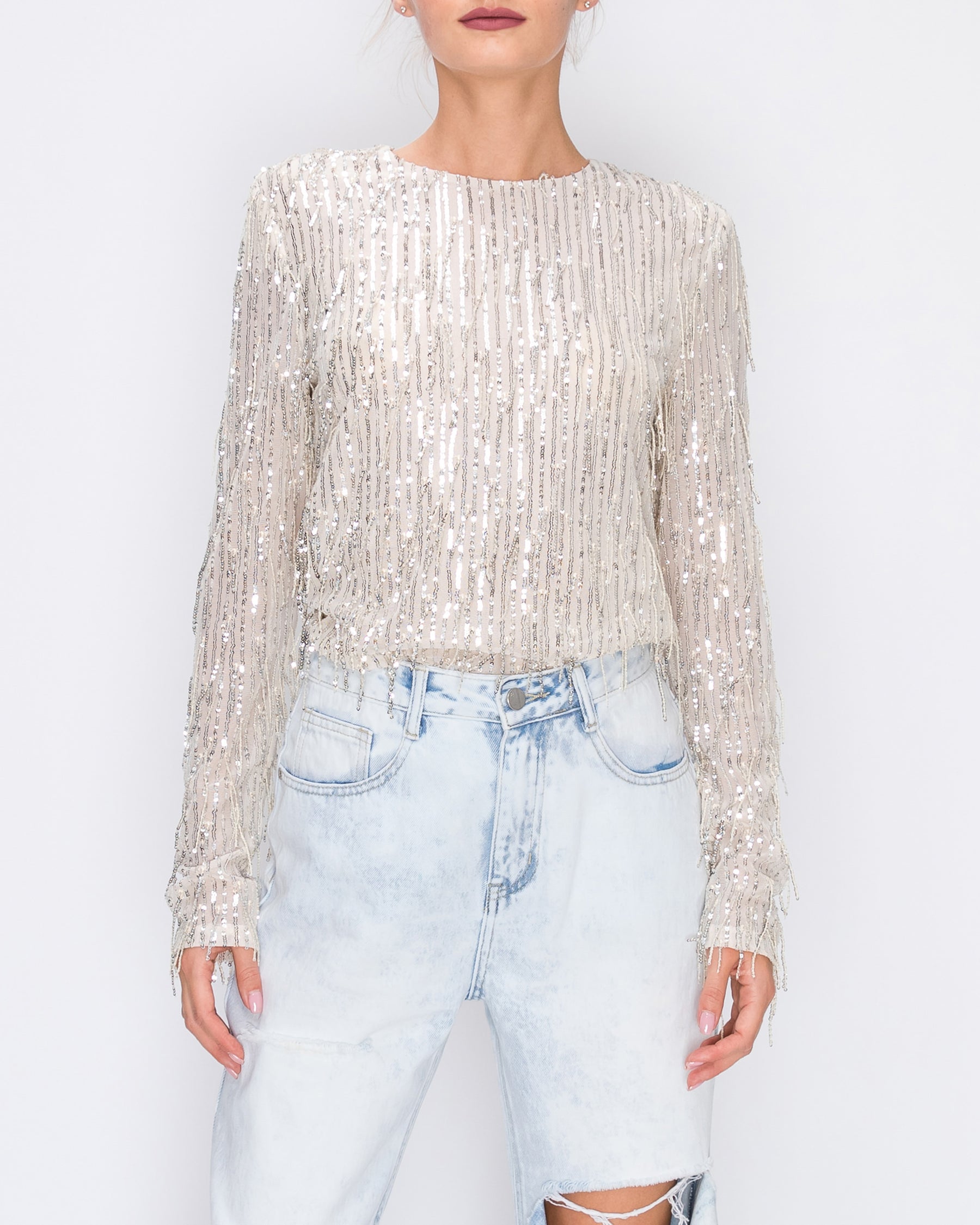 Fuzzy Sequin Top