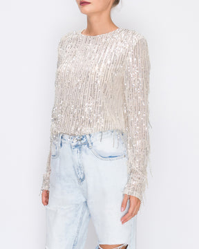 Fuzzy Sequin Top