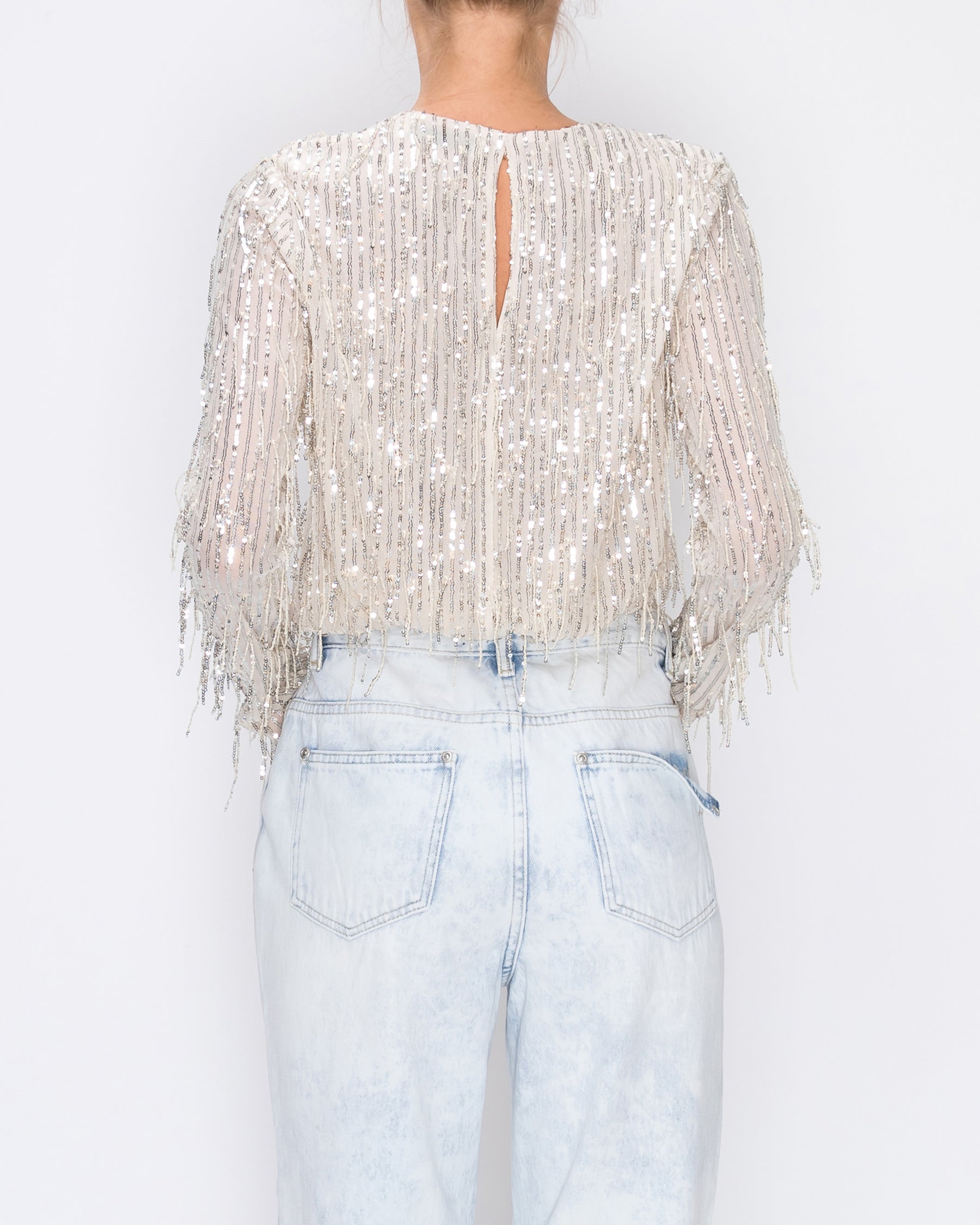 Fuzzy Sequin Top