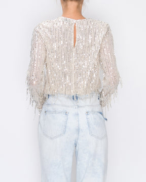 Fuzzy Sequin Top