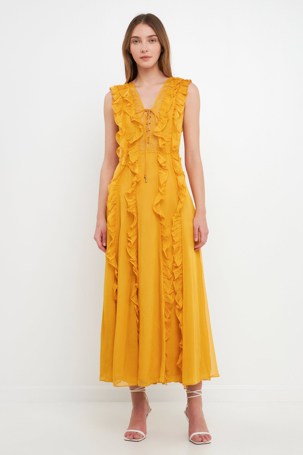 Ruffle Detail Maxi Dress