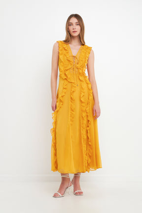 Ruffle Detail Maxi Dress