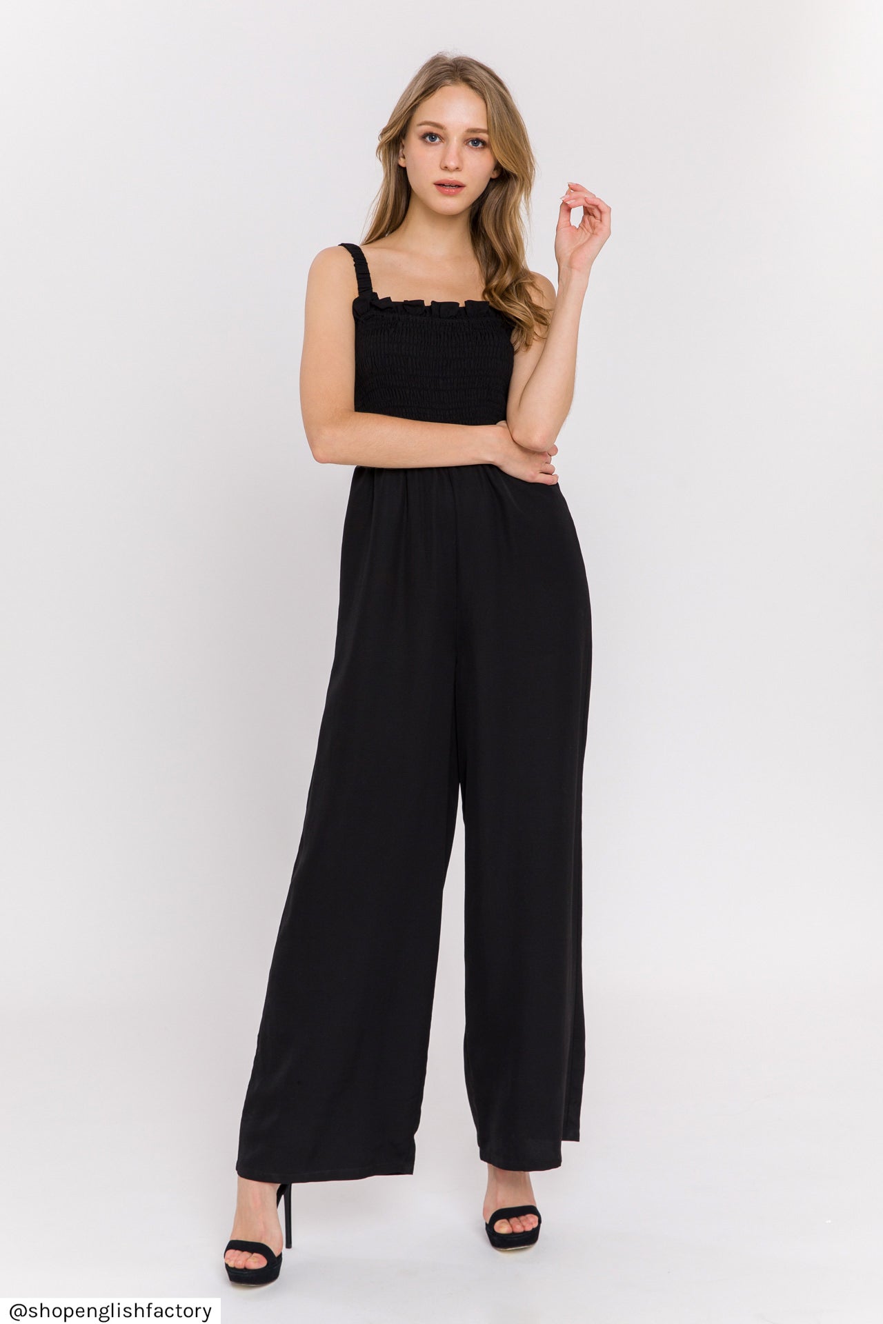 ENGLISH FACTORY - English Factory - Elastic Strap Detail Jumpsuit - JUMPSUITS available at Objectrare