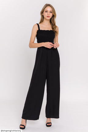 ENGLISH FACTORY - English Factory - Elastic Strap Detail Jumpsuit - JUMPSUITS available at Objectrare