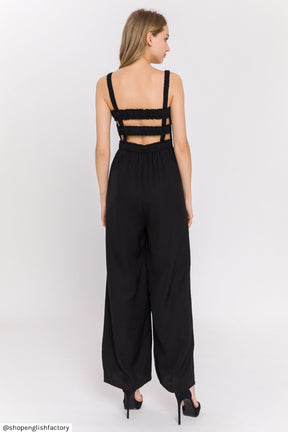 ENGLISH FACTORY - English Factory - Elastic Strap Detail Jumpsuit - JUMPSUITS available at Objectrare