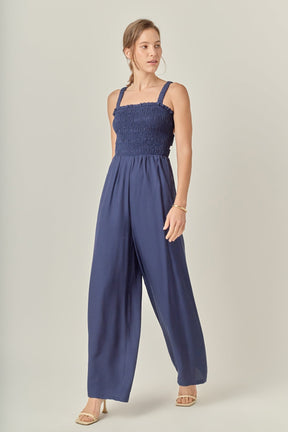 ENGLISH FACTORY - Elastic Strap Detail Jumpsuit - JUMPSUITS available at Objectrare