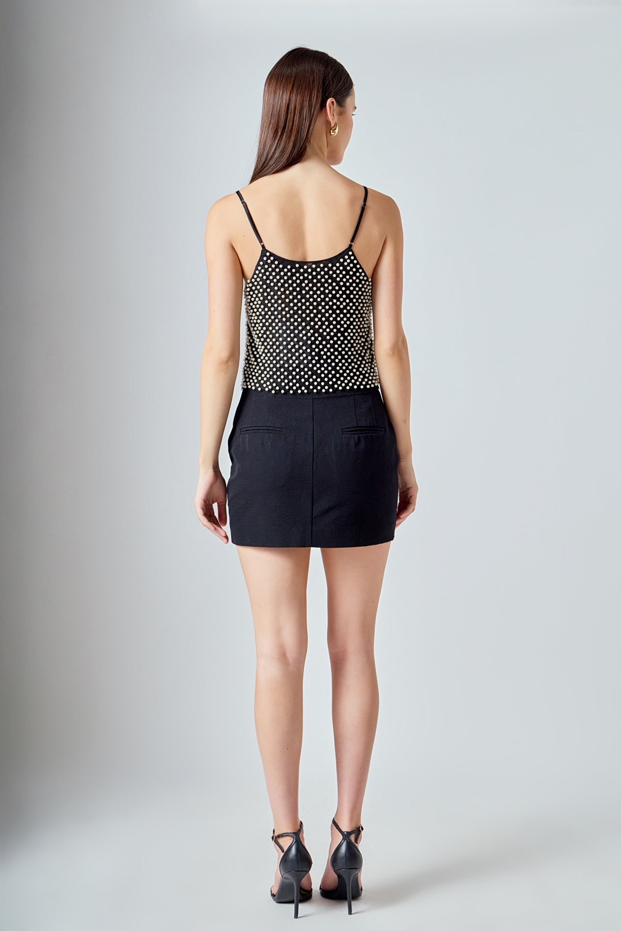 ENDLESS ROSE - Pearl Embellished Cami Top - CAMI TOPS & TANK available at Objectrare