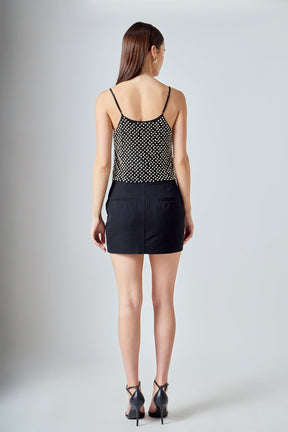 ENDLESS ROSE - Pearl Embellished Cami Top - CAMI TOPS & TANK available at Objectrare