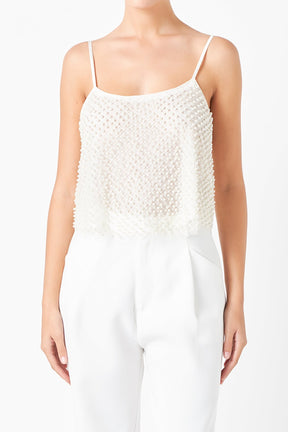 ENDLESS ROSE - Pearl Embellished Cami Top - CAMI TOPS & TANK available at Objectrare