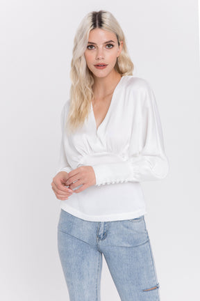 ENDLESS ROSE - V Neck Woven Blouse - TOPS available at Objectrare