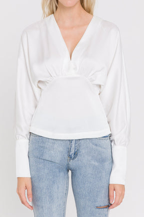 ENDLESS ROSE - V Neck Woven Blouse - TOPS available at Objectrare