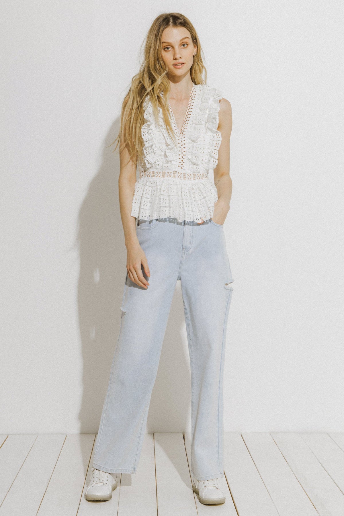 ENDLESS ROSE - Lace Peplum Top - TOPS available at Objectrare
