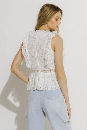 ENDLESS ROSE - Endless Rose - Lace Peplum Top - TOPS available at Objectrare