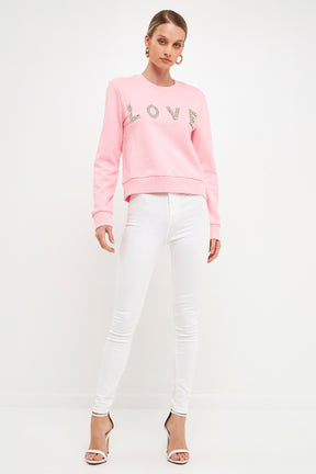 ENDLESS ROSE - Endless Rose - Crystal Love Sweatshirt - SWEATERS & KNITS available at Objectrare