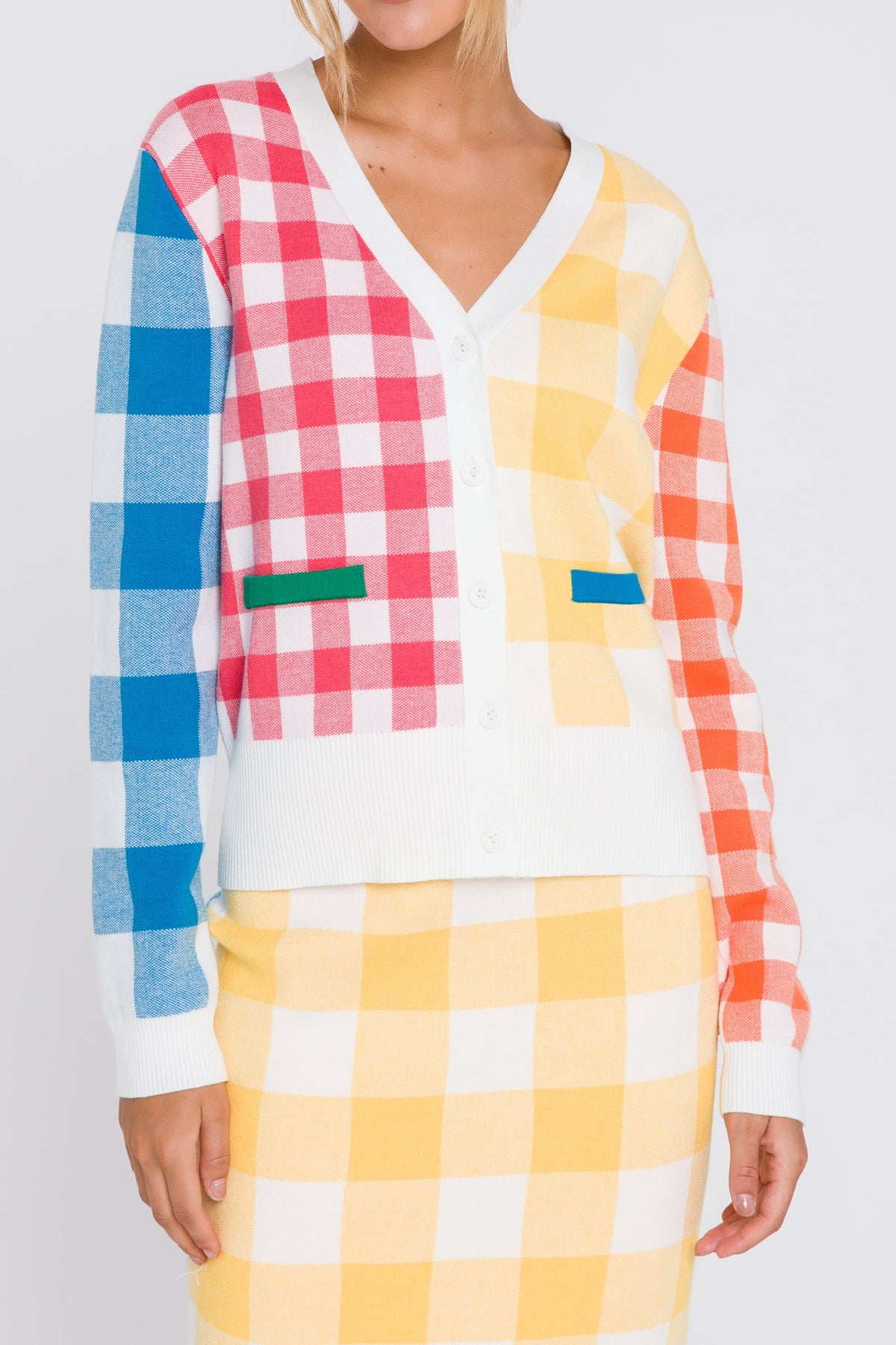 ENGLISH FACTORY - Multi Gingham Cardigan - SWEATERS & KNITS available at Objectrare