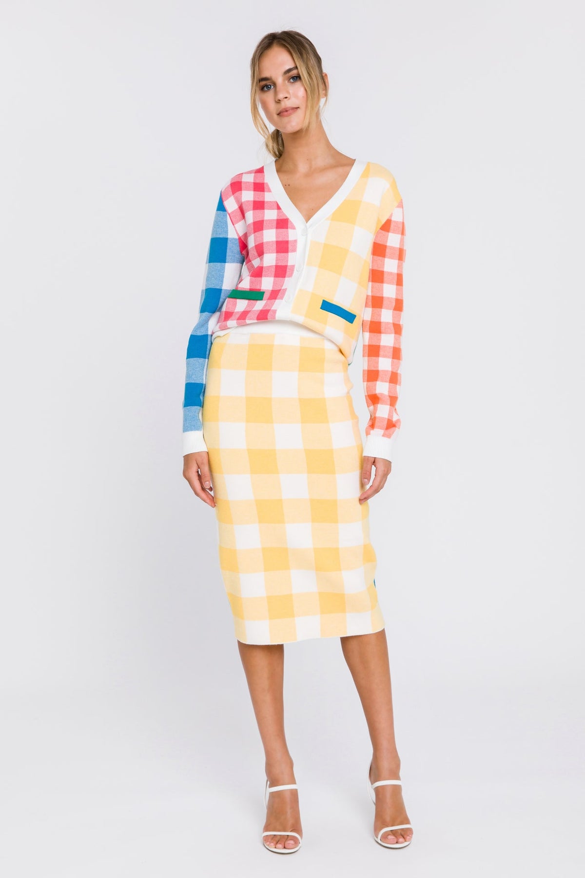 ENGLISH FACTORY - Multi Gingham Cardigan - SWEATERS & KNITS available at Objectrare