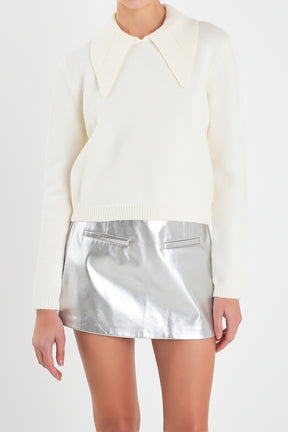 ENGLISH FACTORY - Collared Sweater - SWEATERS & KNITS available at Objectrare