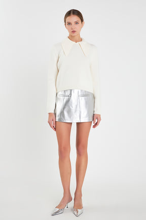 ENGLISH FACTORY - Collared Sweater - SWEATERS & KNITS available at Objectrare