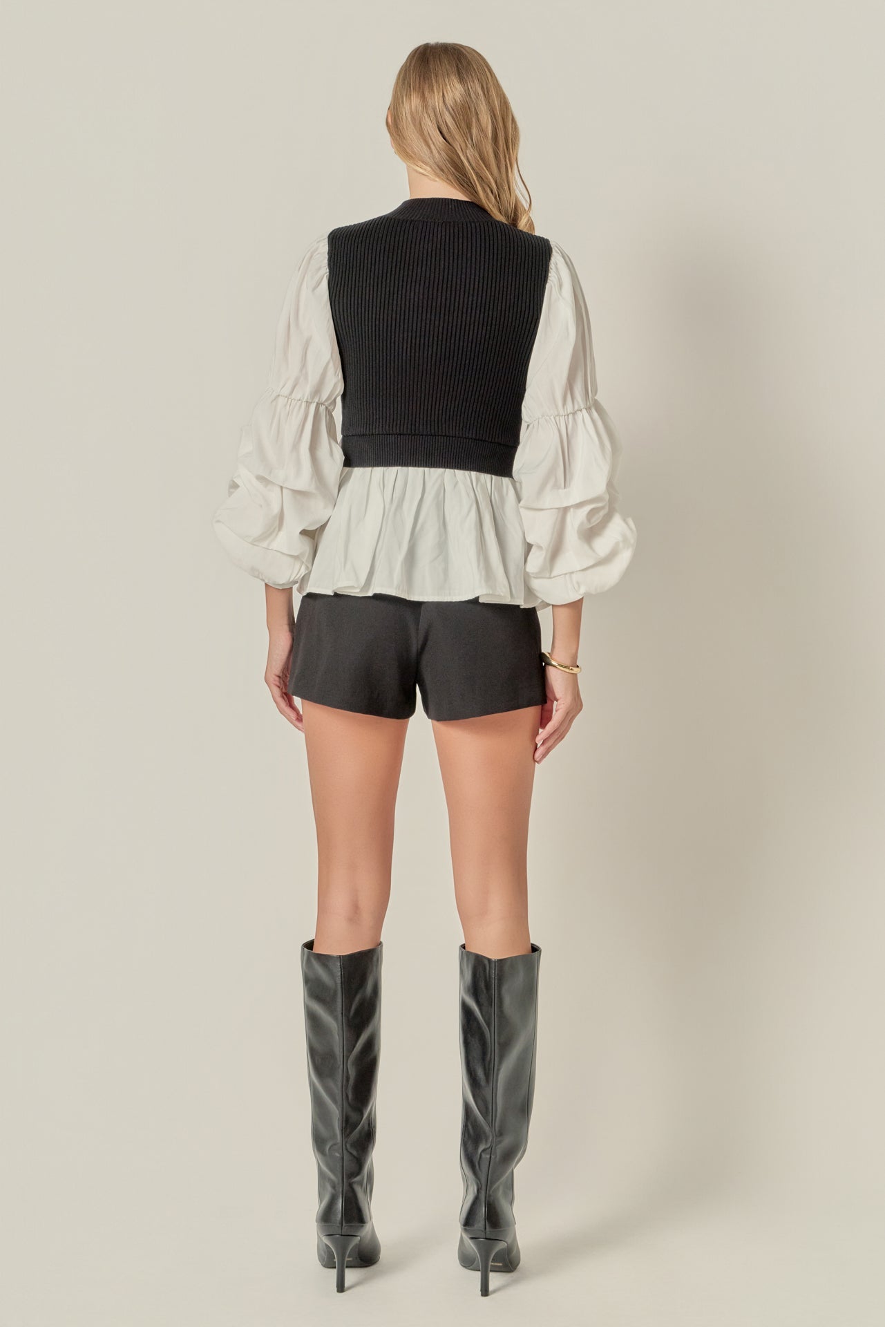 ENGLISH FACTORY - Mixed Media Top - SWEATERS & KNITS available at Objectrare
