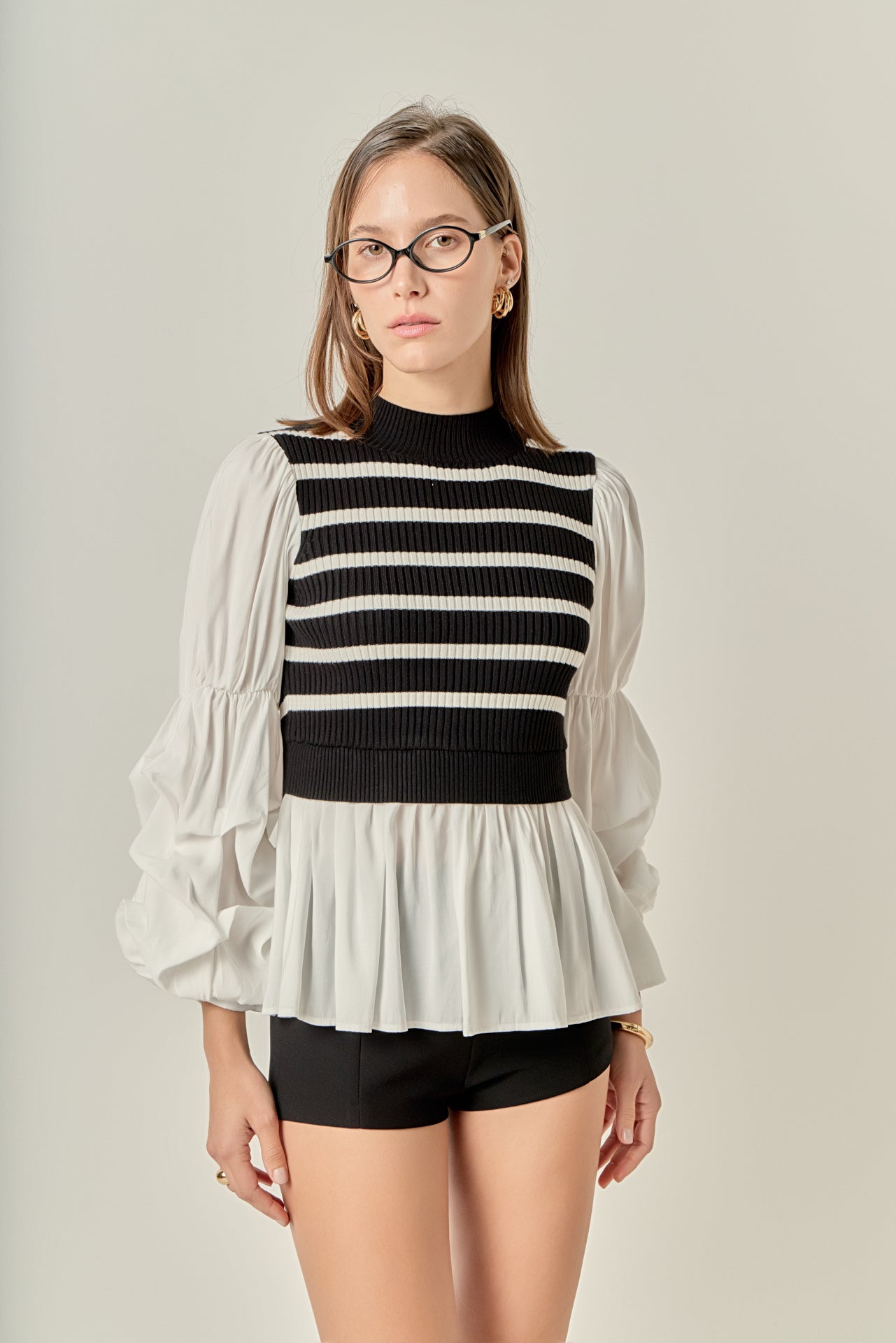 ENGLISH FACTORY - Mixed Media Top - SWEATERS & KNITS available at Objectrare