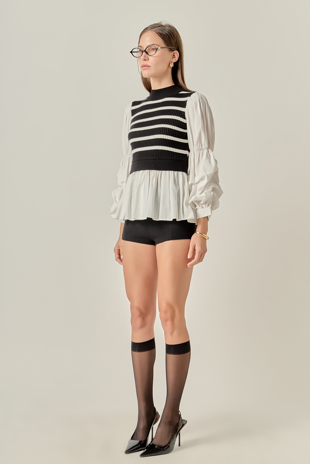 ENGLISH FACTORY - Mixed Media Top - SWEATERS & KNITS available at Objectrare