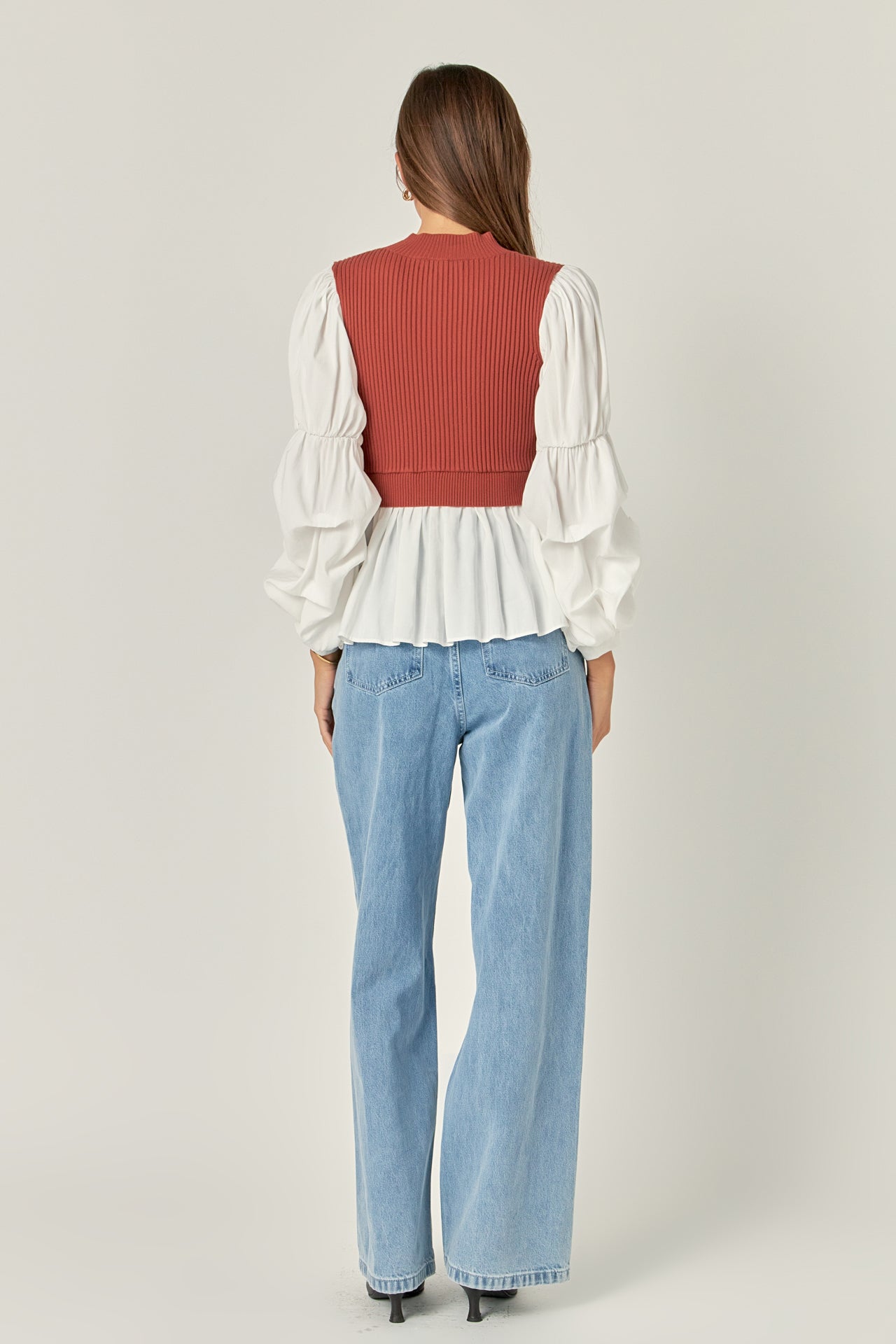 Mixed Media Pullover Top