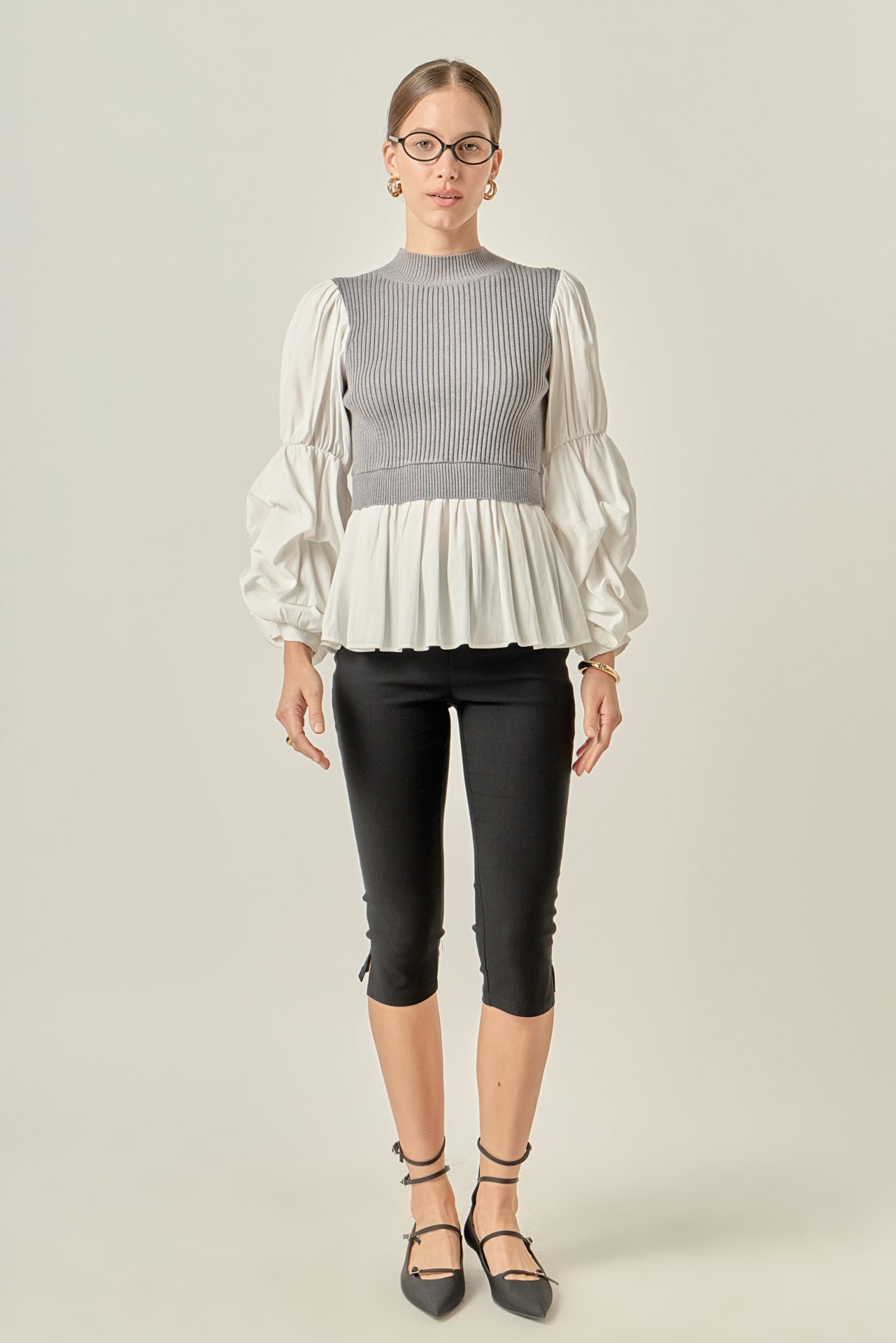 ENGLISH FACTORY - Mixed Media Top - SWEATERS & KNITS available at Objectrare