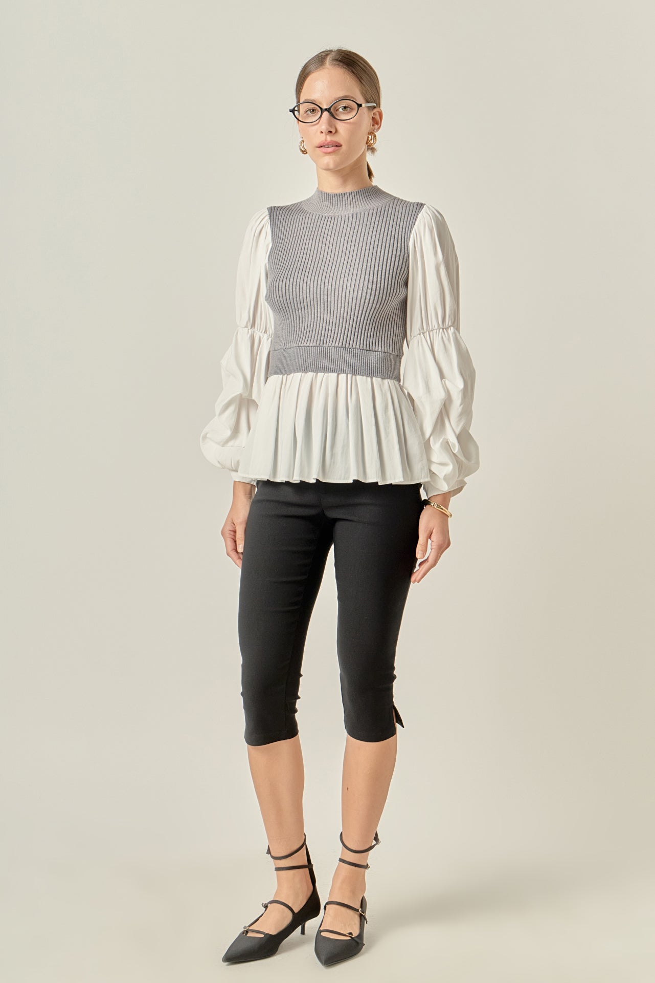 ENGLISH FACTORY - Mixed Media Top - SWEATERS & KNITS available at Objectrare