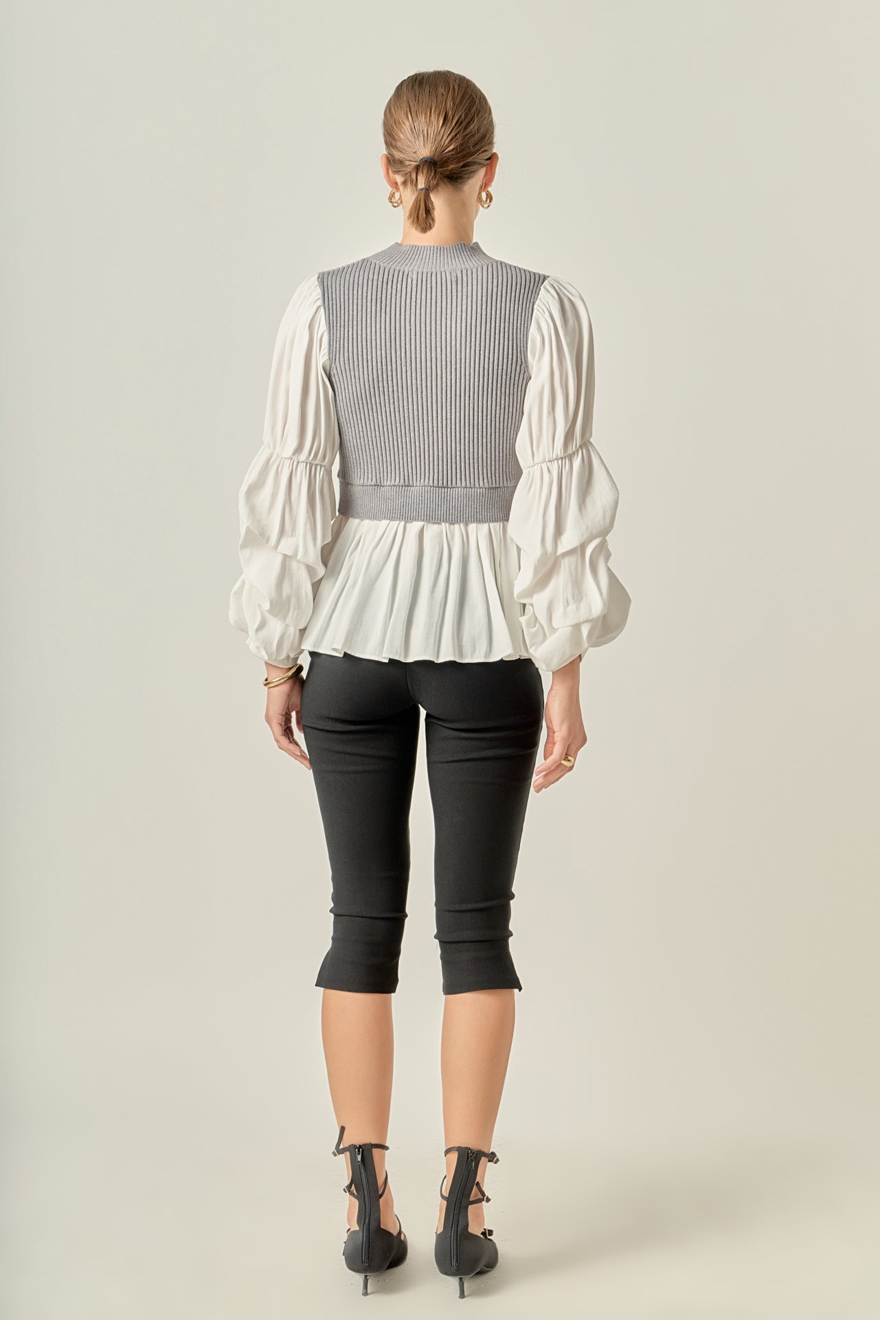 ENGLISH FACTORY - Mixed Media Top - SWEATERS & KNITS available at Objectrare
