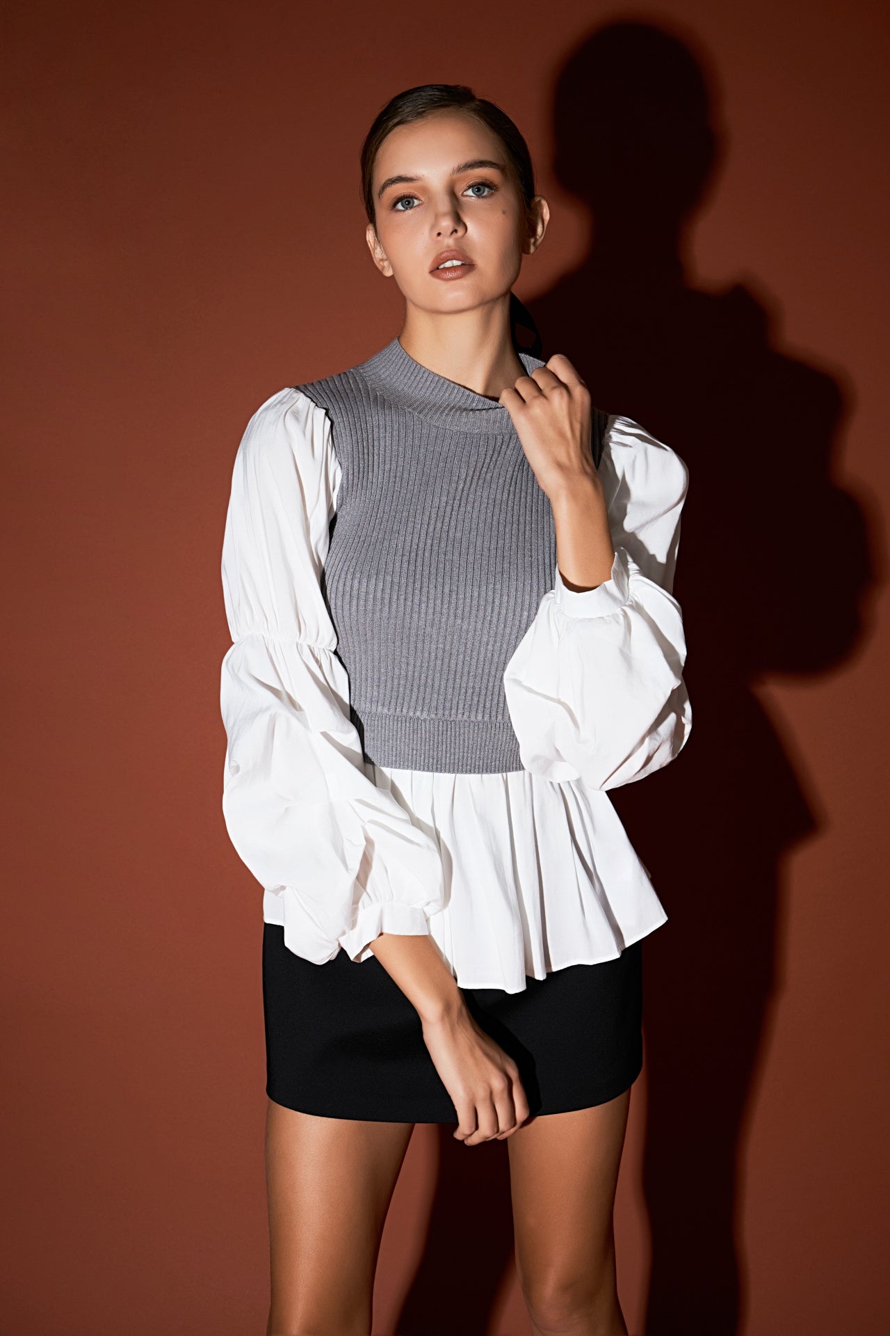 ENGLISH FACTORY - Mixed Media Pullover Top - SWEATERS & KNITS available at Objectrare