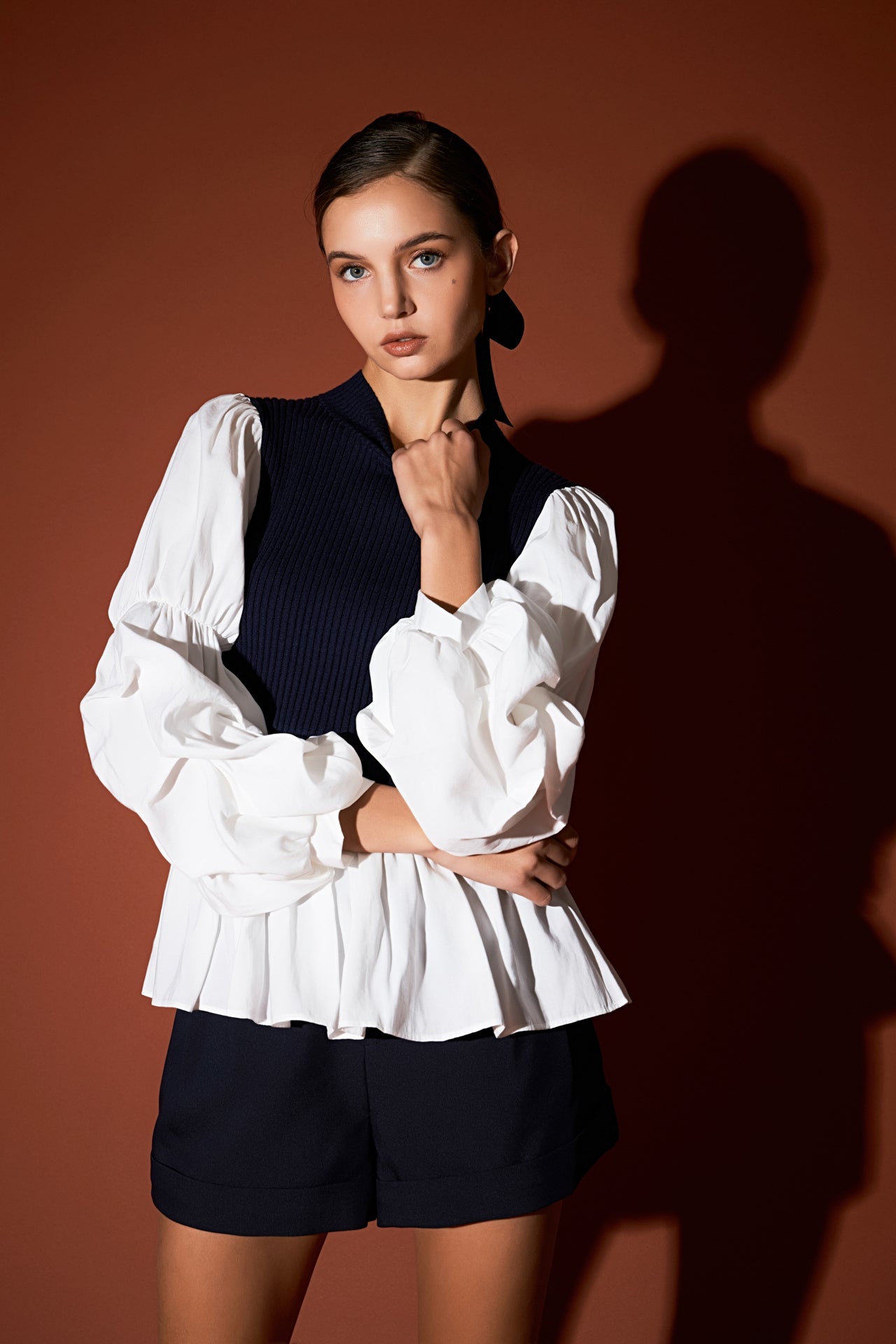 ENGLISH FACTORY - Mixed Media Pullover Top - SWEATERS & KNITS available at Objectrare