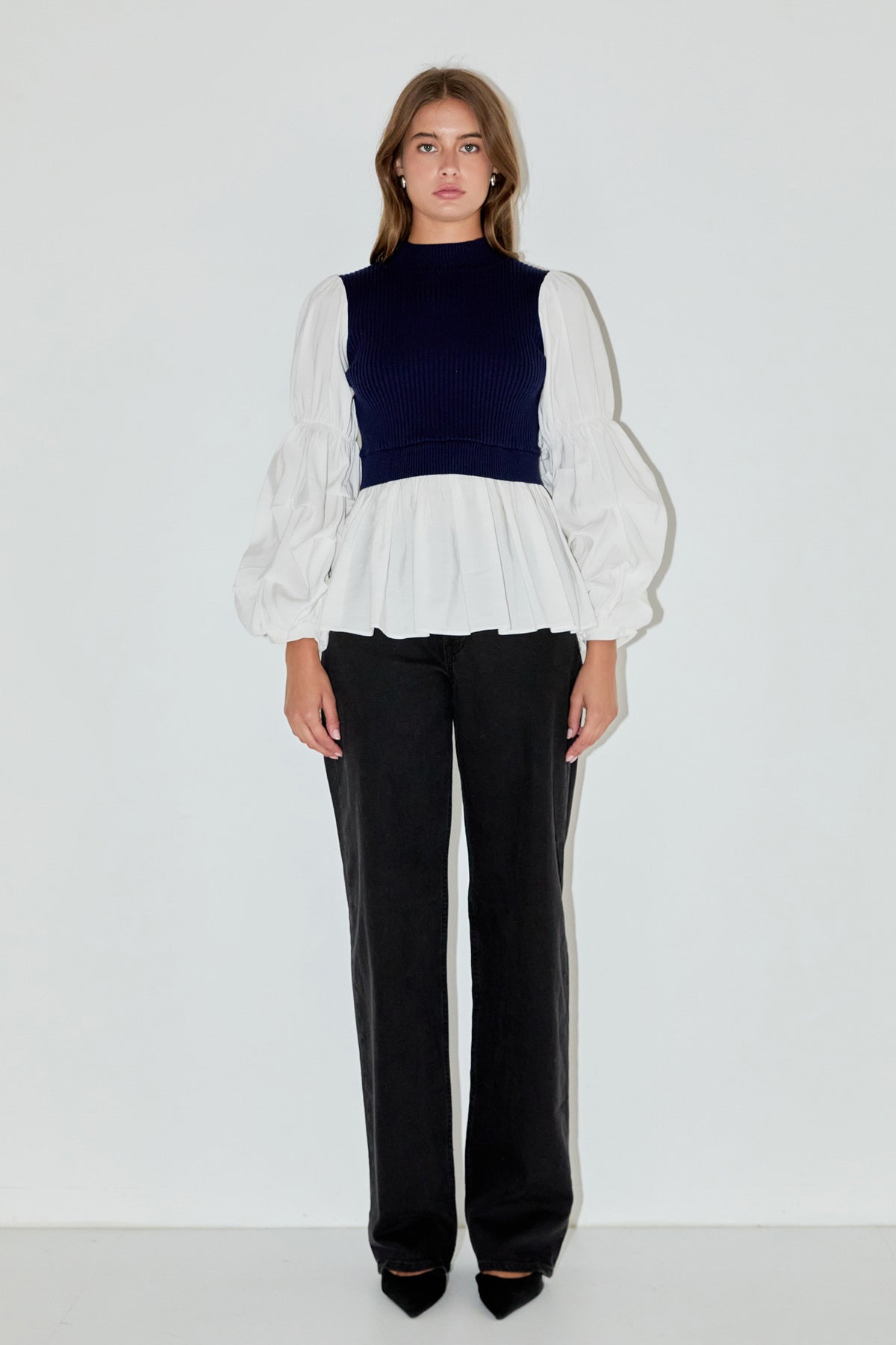 ENGLISH FACTORY - Mixed Media Top - SWEATERS & KNITS available at Objectrare