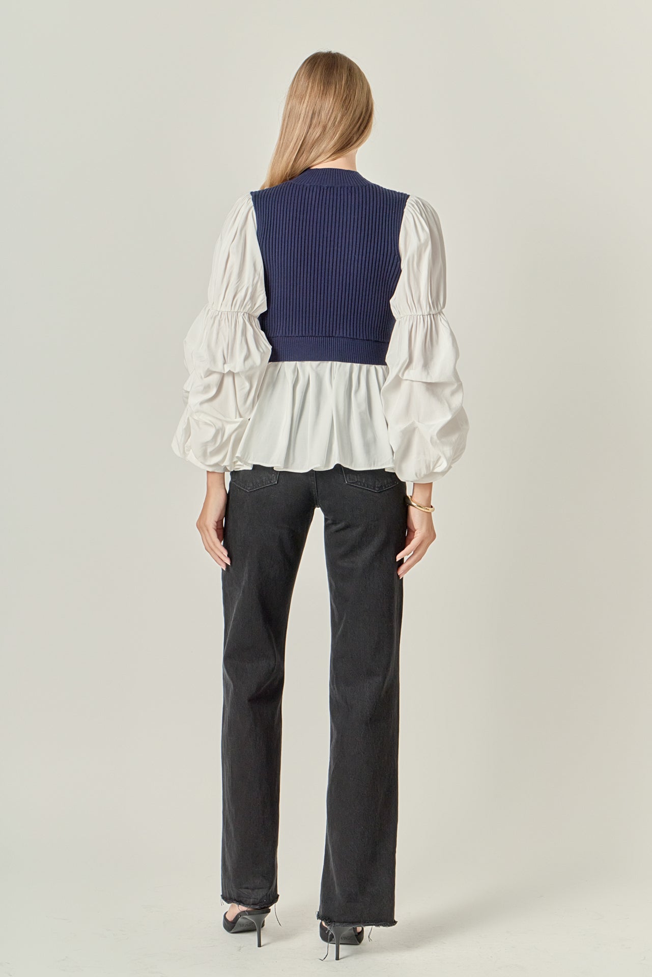 ENGLISH FACTORY - Mixed Media Top - SWEATERS & KNITS available at Objectrare