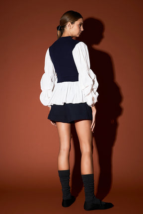 ENGLISH FACTORY - Mixed Media Pullover Top - SWEATERS & KNITS available at Objectrare