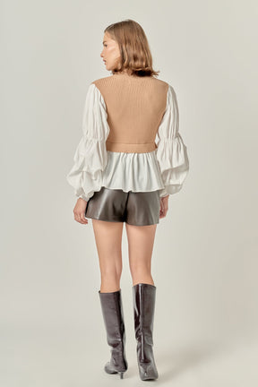 ENGLISH FACTORY - Mixed Media Top - SWEATERS & KNITS available at Objectrare