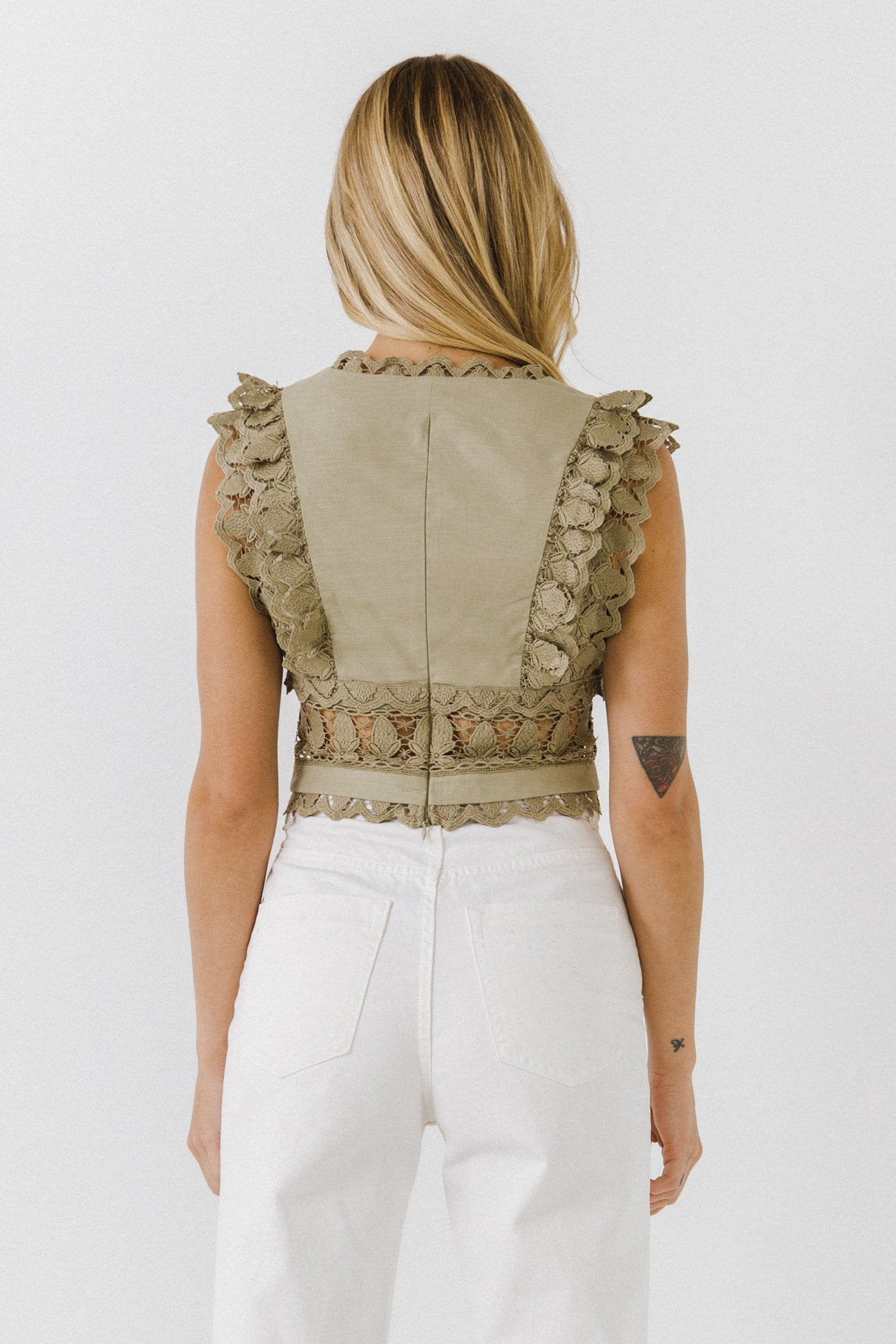 ENDLESS ROSE - Crochet Lace Crop Top - TOPS available at Objectrare