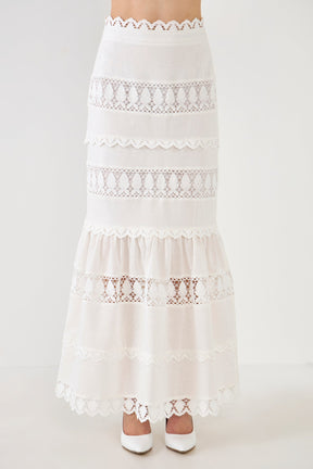 ENDLESS ROSE - Endless Rose - Lace Trim Maxi Skirt - SKIRTS available at Objectrare