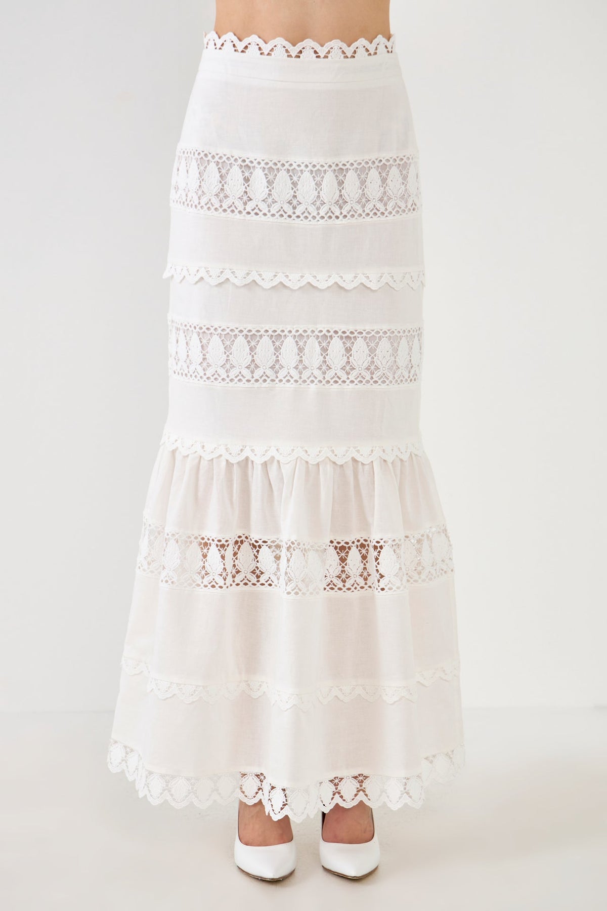 ENDLESS ROSE - Endless Rose - Lace Trim Maxi Skirt - SKIRTS available at Objectrare